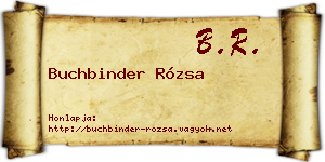 Buchbinder Rózsa névjegykártya